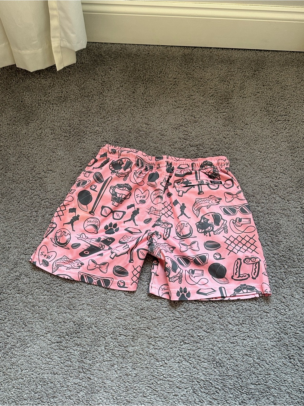 Baseballism YXL Pink Graphic Shorts with Black Drawstring - Picture 7 of 7